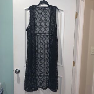 Torrid black lace sleeveless duster